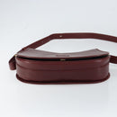 CARTIER Shoulder Bag Leather Bordeaux Gold Auth 160732-9