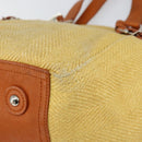 SAINT LAURENT Tote Bag Canvas Beige Silver 203820 Auth 160733-10