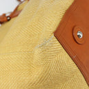 SAINT LAURENT Tote Bag Canvas Beige Silver 203820 Auth 160733-11