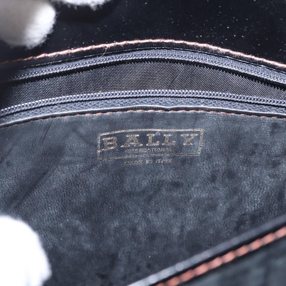 BALLY Shoulder Bag Leather Black Auth 160734