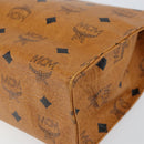 MCM Logogram Vicetos Clutch Bag PVC Leather Brown Gold Auth 160736-10