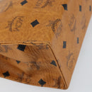 MCM Logogram Vicetos Clutch Bag PVC Leather Brown Gold Auth 160736-11