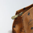 MCM Logogram Vicetos Clutch Bag PVC Leather Brown Gold Auth 160736-13