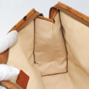 MCM Logogram Vicetos Clutch Bag PVC Leather Brown Gold Auth 160736-16