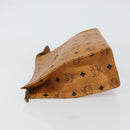 MCM Logogram Vicetos Clutch Bag PVC Leather Brown Gold Auth 160736-5