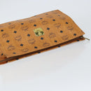 MCM Logogram Vicetos Clutch Bag PVC Leather Brown Gold Auth 160736-6