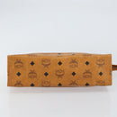 MCM Logogram Vicetos Clutch Bag PVC Leather Brown Gold Auth 160736-7