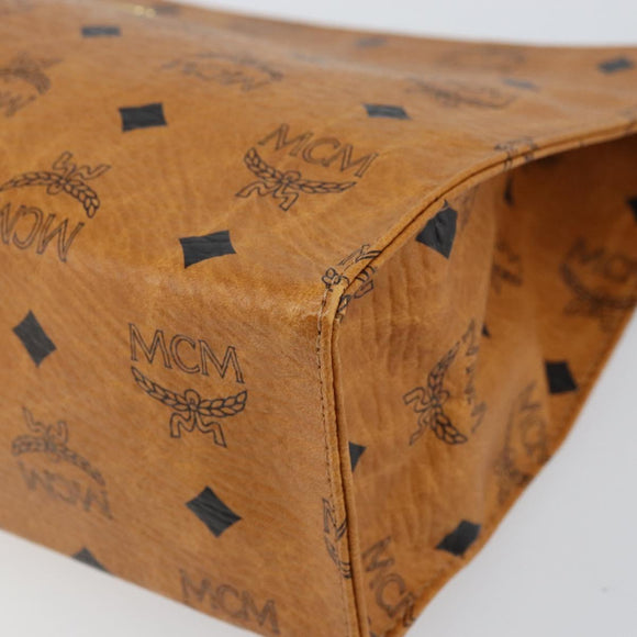 MCM Logogram Vicetos Clutch Bag PVC Leather Brown Gold Auth 160736