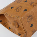 MCM Logogram Vicetos Clutch Bag PVC Leather Brown Gold Auth 160736-9