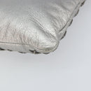 Jimmy Choo Studs Clutch Bag Leather Silver Auth 160738-15