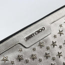 Jimmy Choo Studs Clutch Bag Leather Silver Auth 160738-8