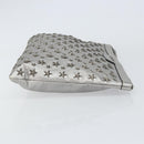 Jimmy Choo Studs Clutch Bag Leather Silver Auth 160738-3