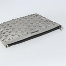 Jimmy Choo Studs Clutch Bag Leather Silver Auth 160738-5