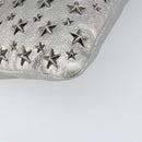Jimmy Choo Studs Clutch Bag Leather Silver Auth 160738-14