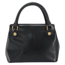 VERSACE Hand Bag Leather Black Gold Auth 160742-13