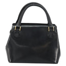 VERSACE Hand Bag Leather Black Gold Auth 160742-2