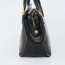 VERSACE Hand Bag Leather Black Gold Auth 160742-4
