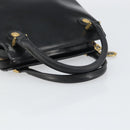 VERSACE Hand Bag Leather Black Gold Auth 160742-7