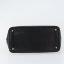 VERSACE Hand Bag Leather Black Gold Auth 160742-5