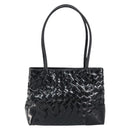 BOTTEGA VENETA INTRECCIATO Tote Bag Enamel Black Gold Auth 160743-13