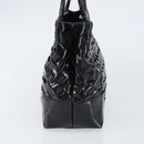 BOTTEGA VENETA INTRECCIATO Tote Bag Enamel Black Gold Auth 160743-3