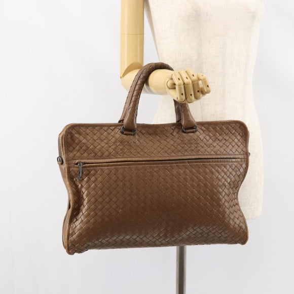 BOTTEGA VENETA INTRECCIATO Aktetas Leer Bruin Auth 160744