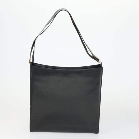 GUCCI Shoulder Bag Canvas Satin Leather 5 Set Black Auth 160747