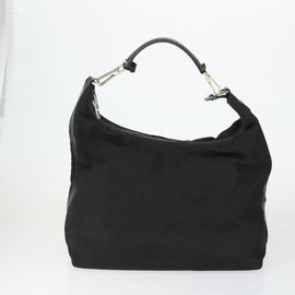 GUCCI Shoulder Bag Canvas Satin Leather 5 Set Black Auth 160747 - 0