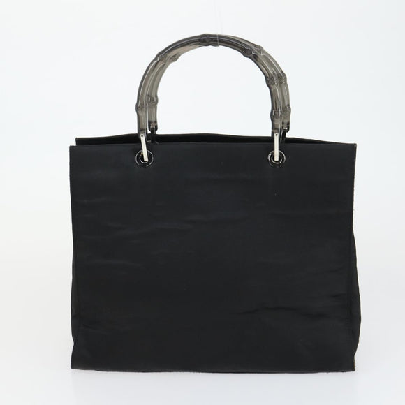 GUCCI Shoulder Bag Canvas Satin Leather 5 Set Black Auth 160747