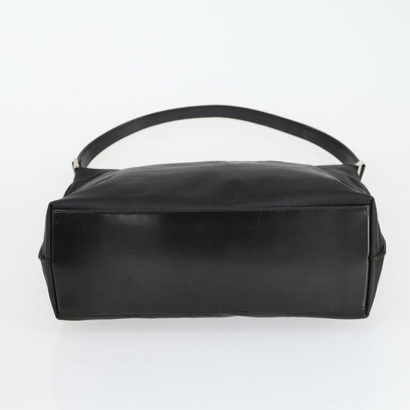 GUCCI Shoulder Bag Canvas Satin Leather 5 Set Black Auth 160747