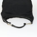 GUCCI Shoulder Bag Canvas Satin Leather 5 Set Black Auth 160747-4