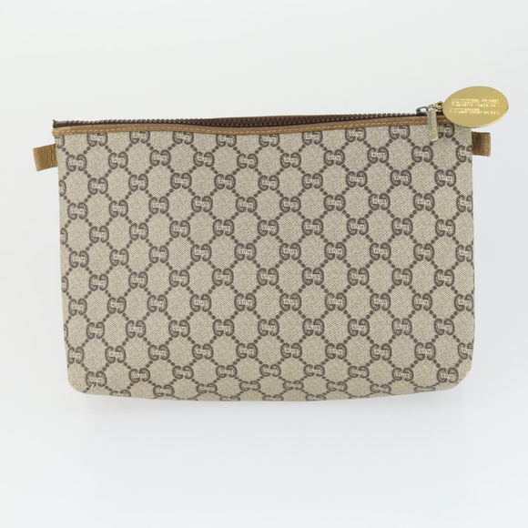 GUCCI GG Supreme GG Plus Web Sherry Line Bag PVC 4 Set Beige Green Auth 160748