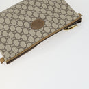 GUCCI GG Supreme GG Plus Web Sherry Line Bag PVC 4 Set Beige Green Auth 160748-12