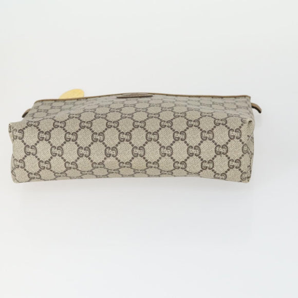 GUCCI GG Supreme GG Plus Web Sherry Line Bag PVC 4 Set Beige Green Auth 160748
