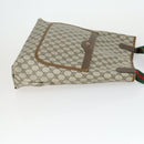 GUCCI GG Supreme GG Plus Web Sherry Line Bag PVC 4 Set Beige Green Auth 160748-4