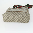 GUCCI GG Supreme GG Plus Web Sherry Line Bag PVC 4 Set Beige Green Auth 160748-6