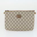 GUCCI GG Supreme GG Plus Web Sherry Line Bag PVC 4 Set Beige Green Auth 160748-9