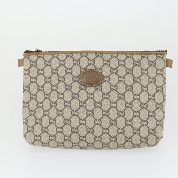 GUCCI GG Supreme GG Plus Web Sherry Line Bag PVC 4 Set Beige Green Auth 160748