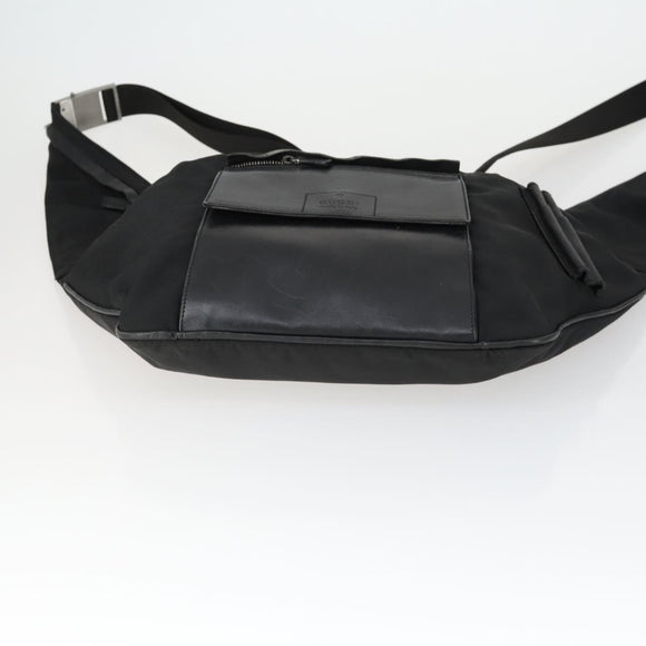 GUCCI Bamboo Shoulder Bag Leather Canvas 4 Set Black Auth 160749