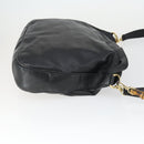GUCCI Bamboo Shoulder Bag Leather Canvas 4 Set Black Auth 160749-16