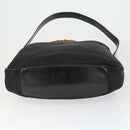 GUCCI Bamboo Shoulder Bag Leather Canvas 4 Set Black Auth 160749-25