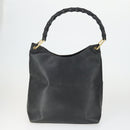 GUCCI Bamboo Shoulder Bag Leather Canvas 4 Set Black Auth 160749-2