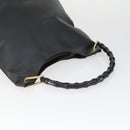 GUCCI Bamboo Shoulder Bag Leather Canvas 4 Set Black Auth 160749-5