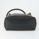 GUCCI Bamboo Shoulder Bag Leather Canvas 4 Set Black Auth 160749-6