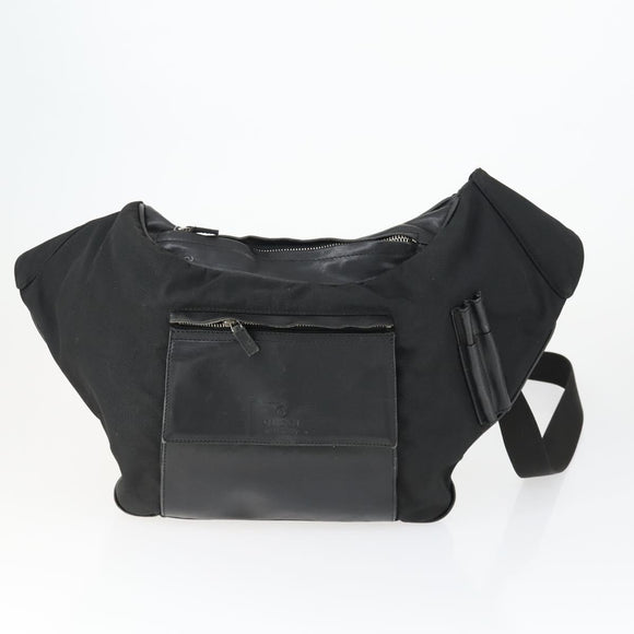 GUCCI Bamboo Shoulder Bag Leather Canvas 4 Set Black Auth 160749