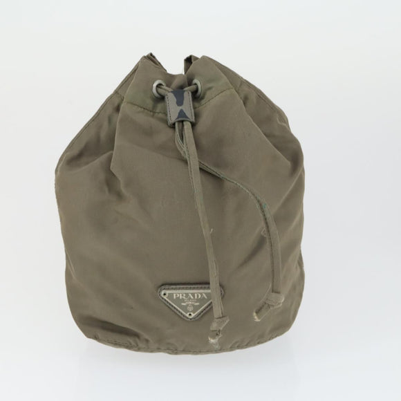 PRADA Bag Nylon 3 Set Black Khaki Auth 160751