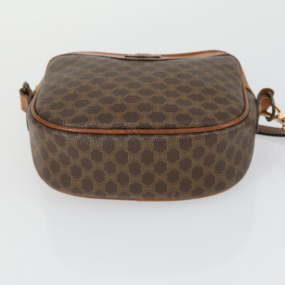 CELINE Macadam Canvas Shoulder Bag PVC 2 Set Brown Auth 160752
