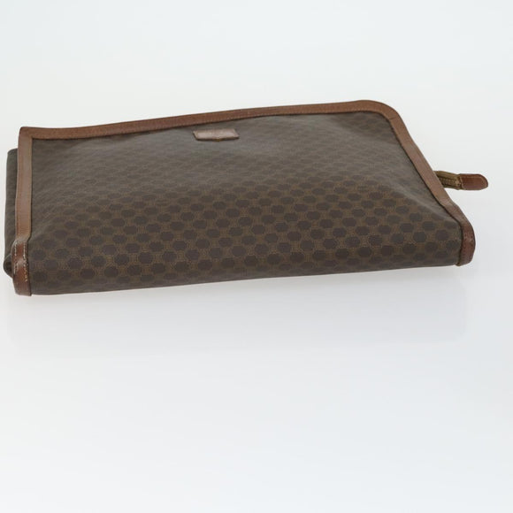 CELINE Macadam Canvas Bag PVC Suede 3 Set Brown Beige Auth 160754