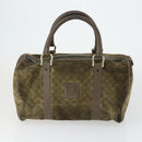 CELINE Macadam Canvas Bag PVC Suede 3 Set Brown Beige Auth 160754-2