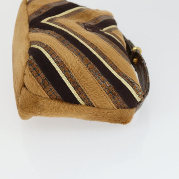 BVLGARI Givenchy Logo Mania Bag Canvas Leather 3 Set Black Brown Auth 160757